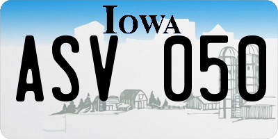 IA license plate ASV050