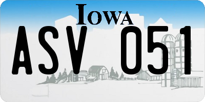 IA license plate ASV051