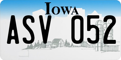 IA license plate ASV052