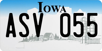 IA license plate ASV055