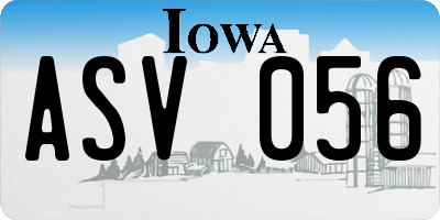 IA license plate ASV056