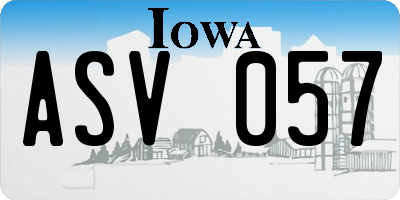 IA license plate ASV057