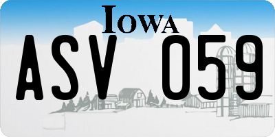 IA license plate ASV059