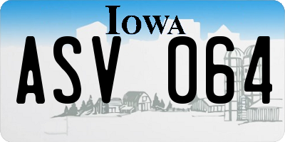 IA license plate ASV064