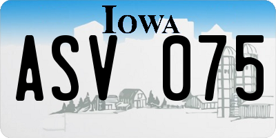 IA license plate ASV075