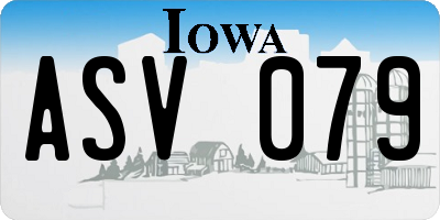 IA license plate ASV079
