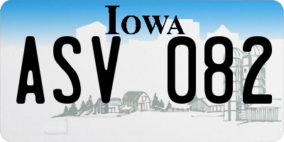 IA license plate ASV082