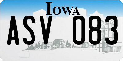 IA license plate ASV083