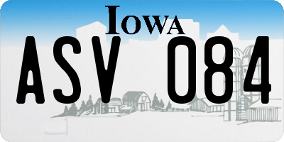 IA license plate ASV084