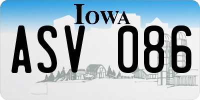 IA license plate ASV086