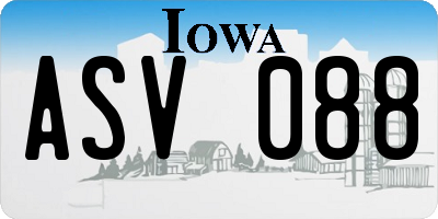 IA license plate ASV088