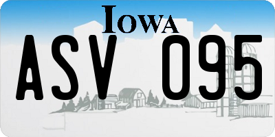 IA license plate ASV095