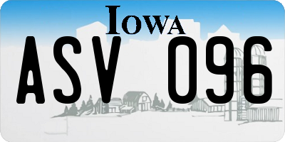 IA license plate ASV096