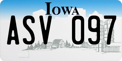 IA license plate ASV097