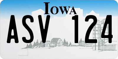 IA license plate ASV124