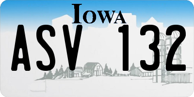 IA license plate ASV132