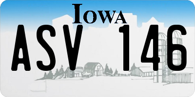 IA license plate ASV146