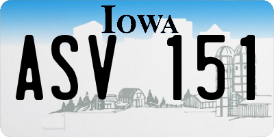 IA license plate ASV151