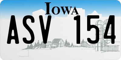 IA license plate ASV154