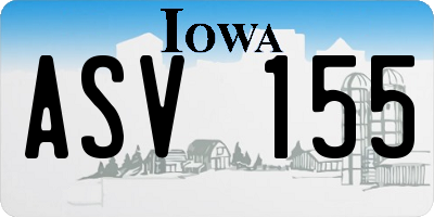 IA license plate ASV155