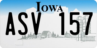 IA license plate ASV157