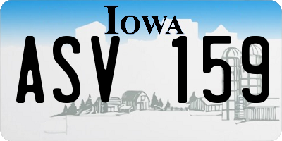 IA license plate ASV159
