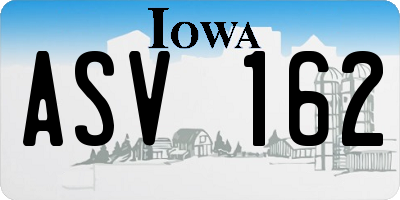IA license plate ASV162