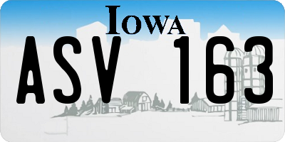 IA license plate ASV163