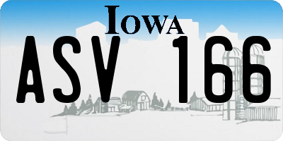 IA license plate ASV166