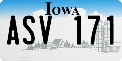 IA license plate ASV171