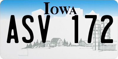 IA license plate ASV172
