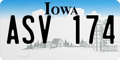 IA license plate ASV174