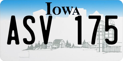 IA license plate ASV175