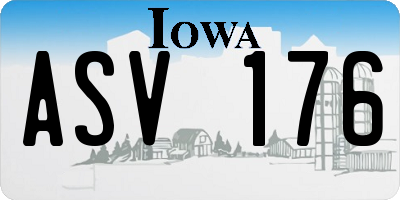IA license plate ASV176