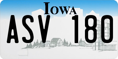 IA license plate ASV180