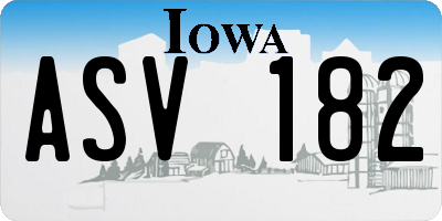 IA license plate ASV182