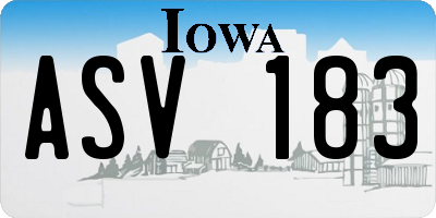 IA license plate ASV183