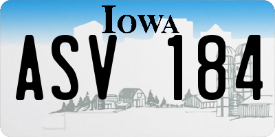 IA license plate ASV184