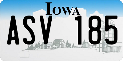 IA license plate ASV185