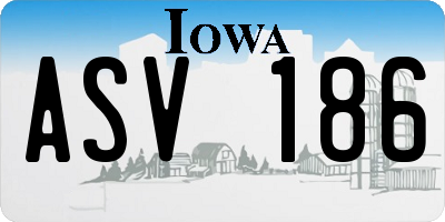 IA license plate ASV186