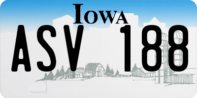 IA license plate ASV188