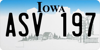 IA license plate ASV197