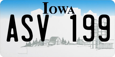 IA license plate ASV199