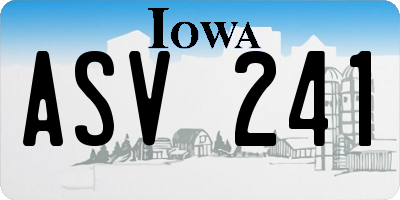 IA license plate ASV241