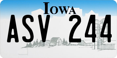 IA license plate ASV244