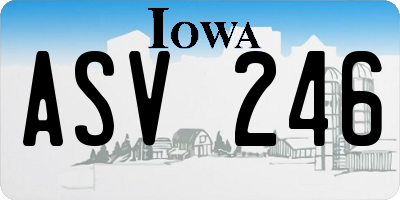 IA license plate ASV246