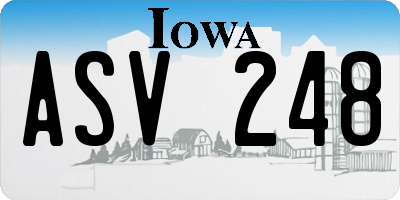 IA license plate ASV248