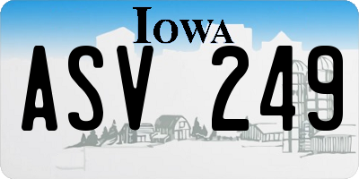 IA license plate ASV249