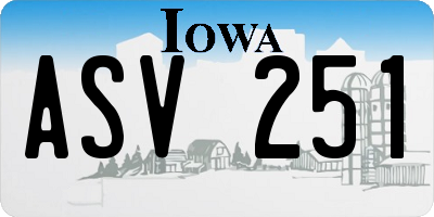 IA license plate ASV251