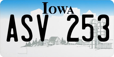 IA license plate ASV253